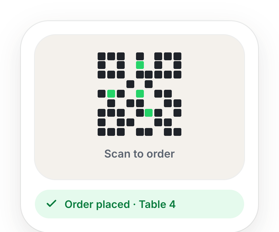 A customer's order arriving by QR